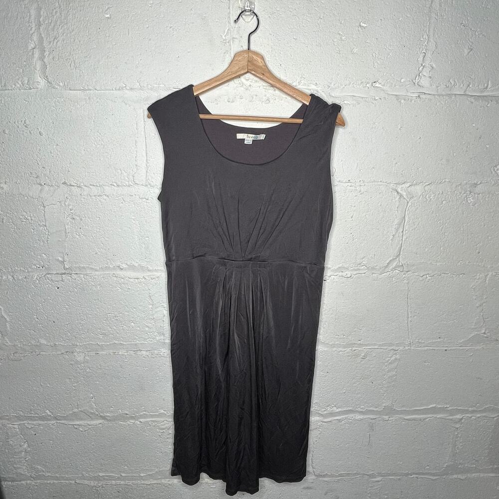 Boden Silk Blend Pleated Dress Classic Chic Sleeveless Women Gray Size 12 Long